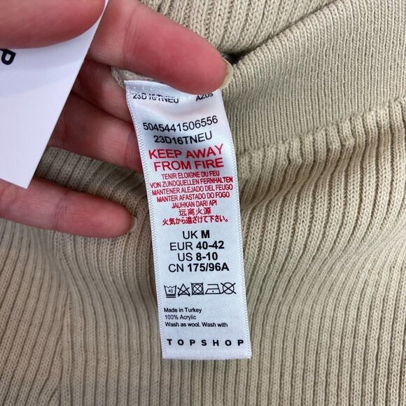 NWT Topshop ribbed‎ brown flare pants size 8-10 - Picture 6 of 8